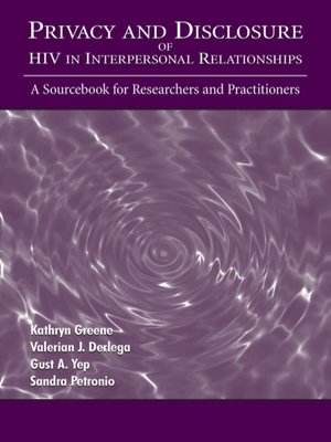 cover image of Privacy and Disclosure of Hiv in interpersonal Relationships